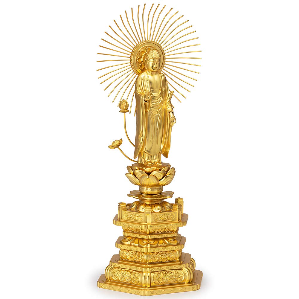 阿弥陀如来御東　本金メッキ　仏像セット 仏像】 阿弥陀如来 御東用 23.5cm （純金メッキ） | 仏具,仏像(金属